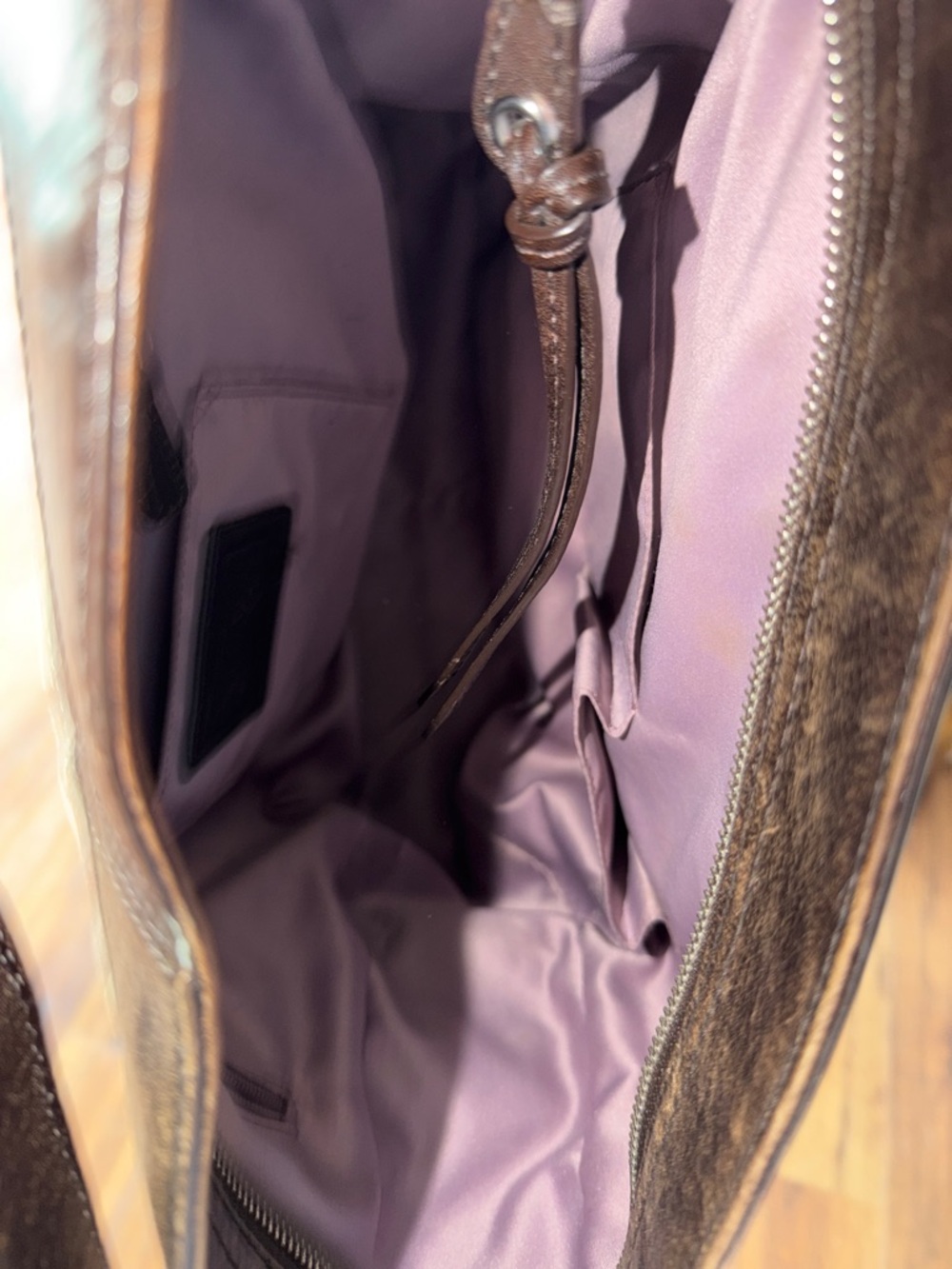 Coach Signature Canvas Shoulder Bag in Beige and Dark Brown-vintage - Picture 7 of 8